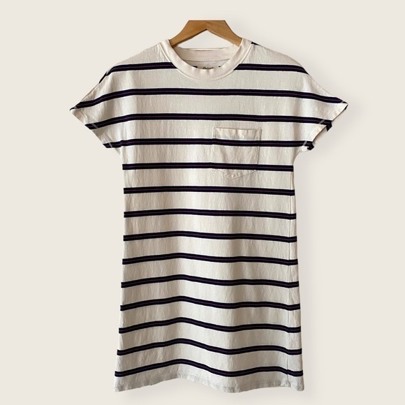 Madewell Tomboy Pocket Tee Organic Cotton Shirt Dress In Stripe Size‎ XXS - Picture 1 of 8